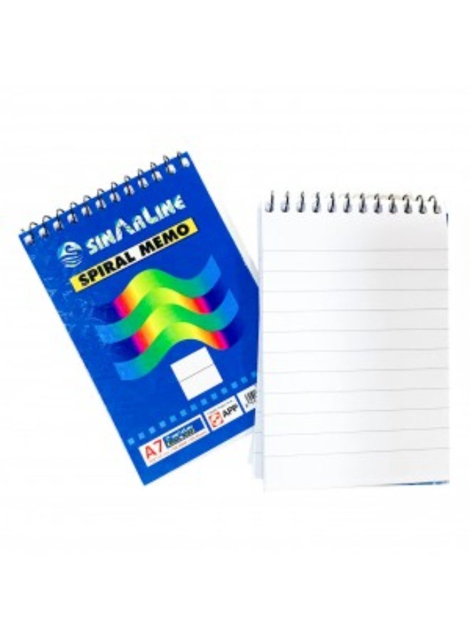 SINARLINE - Spiral Notebook, 80 Sheets, 56 gsm, A7 Size - Pack of 10 - Image 1